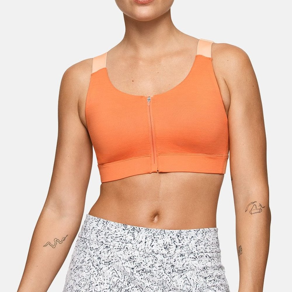 Outdoor Voices (OV) Zip Bra (coral rose/orange)